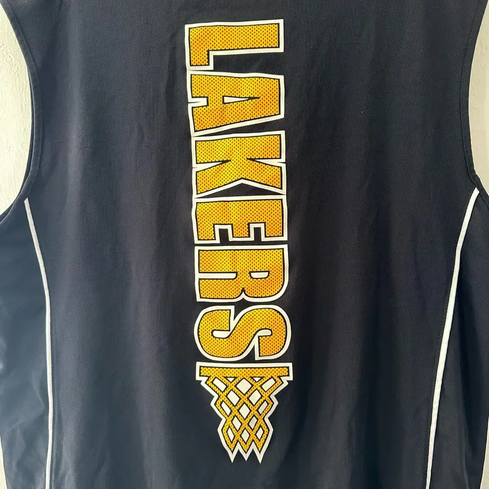 Nike Team Lakers Warm Up Sleeveless Jersey Black‎ and Yellow XLarge Muscle Tank